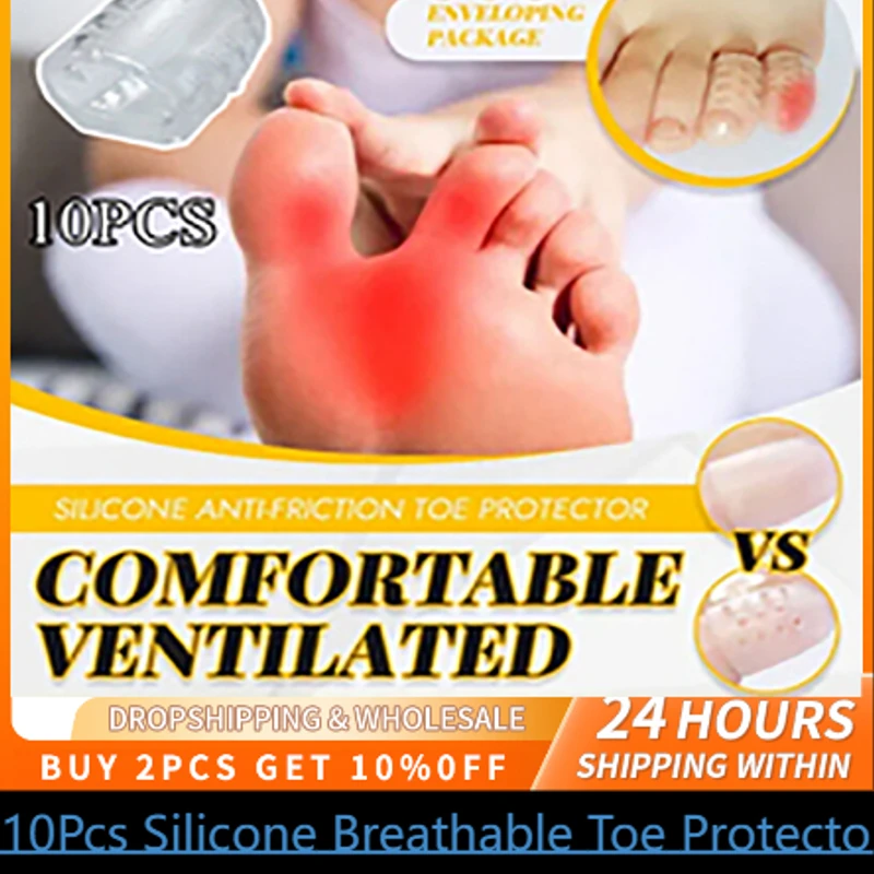 10Pcs Breathable Sleeve Toe Protector Silicone Anti-Friction Toe Caps Prevent Blisters Toe Cover Protector Foot Care - Image 4