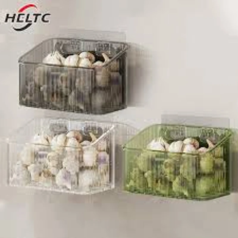 1pcs Kitchen Garlic Ginger And Onion Transparent Storage Basket Wall-Hanging Small Wall-Mounted Storage Box Storage Rack - Image 6