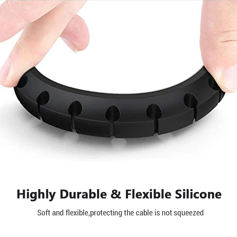 5 hole Cable Organizer Silicone USB Cable Winder Desktop Tidy Management Clips Cable Holder for Mouse Headphone Wire Organizer - Image 3