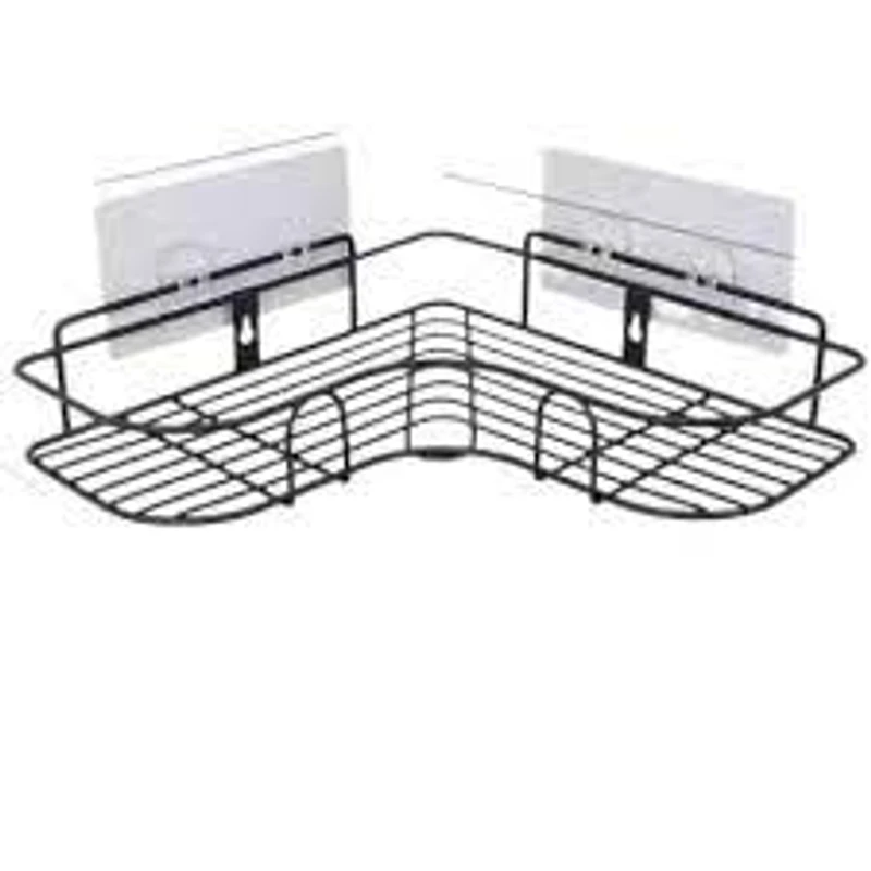 Wall Mounted Adhesive Hook Under Wire Shelf Rack Hanger Holder Clamp Organizer bathroom shelves bathroom organization