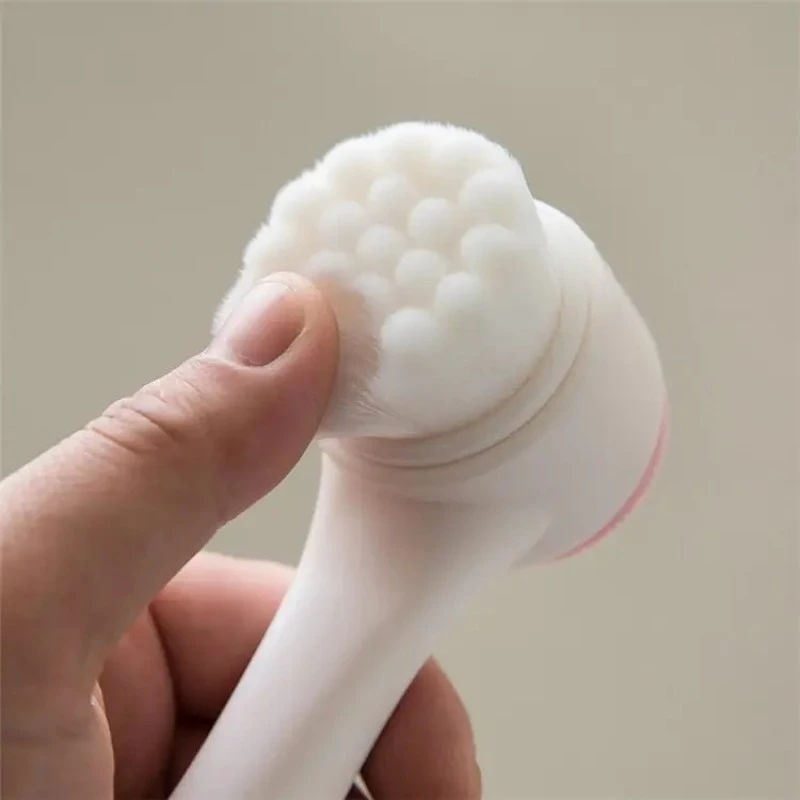 ( 3 Pcs ) 3D Double Head Silicone Manual Facial Cleansing Brush
