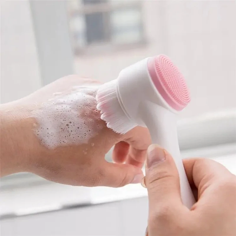 ( 3 Pcs ) 3D Double Head Silicone Manual Facial Cleansing Brush - Image 3