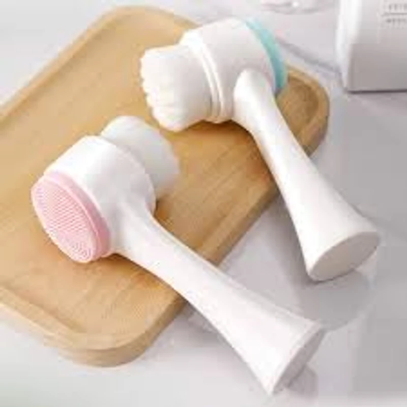 ( 3 Pcs ) 3D Double Head Silicone Manual Facial Cleansing Brush - Image 4