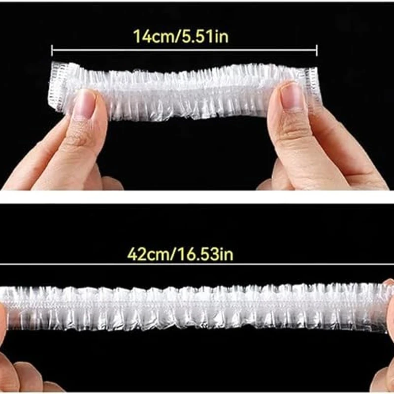 100Pcs Elastic Fresh Keeping Bags, Stretch Plastic Wrap Bowl Covers Food Storage Covers Alternative to Foil for Family Outdoor Picnic Universal Kitchen Wrap Seal Caps - Image 4