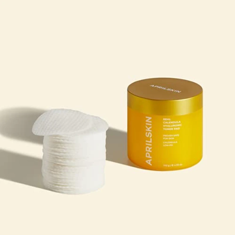 APRILSKIN REAL CALENDULA HYALURONIC TONER PAD (60pcs) - Image 4