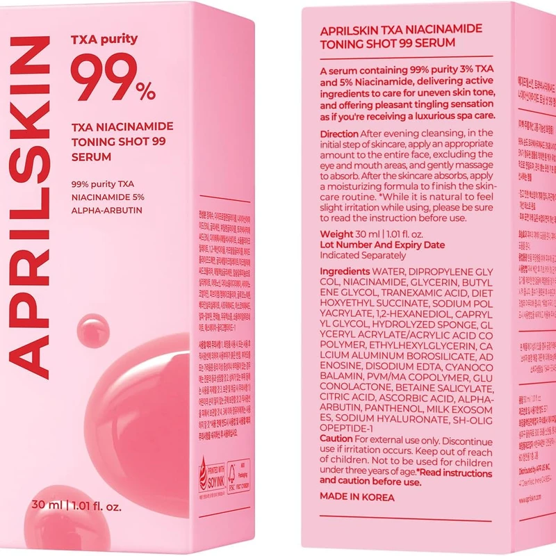 APRILSKIN TXA NIACINAMIDE TONING SHOT 99 SERUM 30ml - Image 5