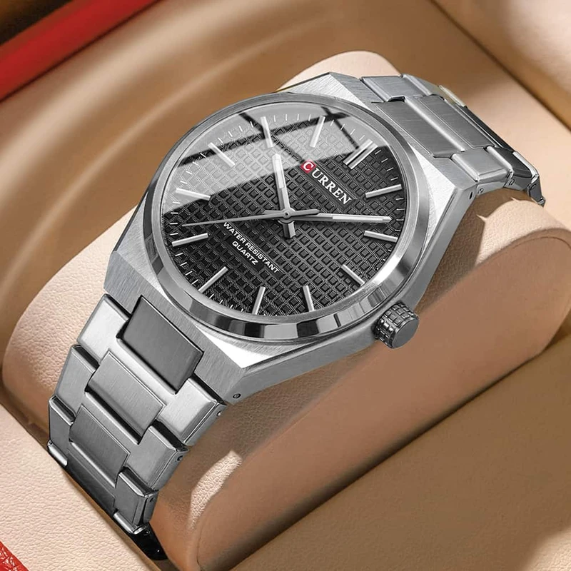 Curren 8439-Silver Black  Mans Premium Watch