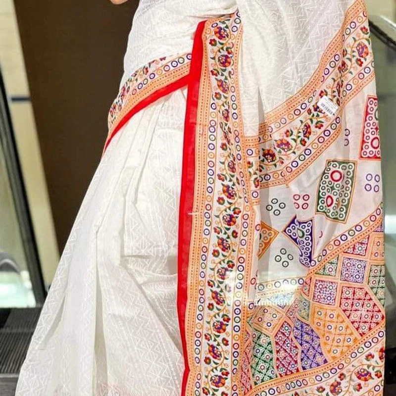 প্রিমিয়াম ধুপিয়ান সিল্ক শাড়ী + ব্লাউজ পিছ (কোড- 253) - Image 5