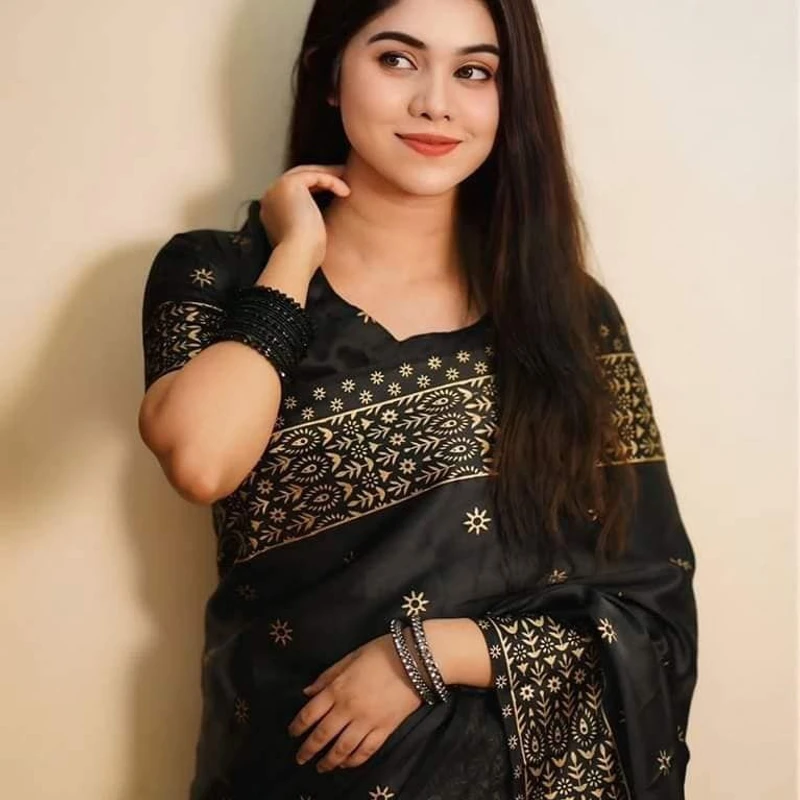 💧প্রিমিয়াম জাপানি সিল্ক শাড়ী + ব্লাউজ পিছ (কোড- 203)💧