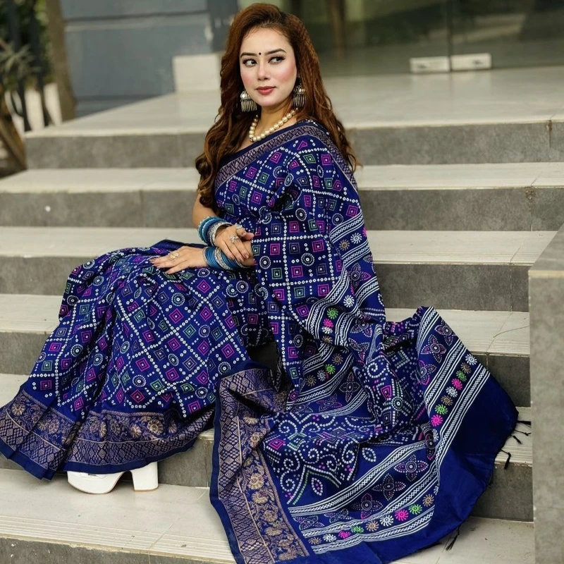 💧প্রিমিয়াম ধুপিয়ান সিল্ক শাড়ী + ব্লাউজ পিছ (কোড- 217)💧