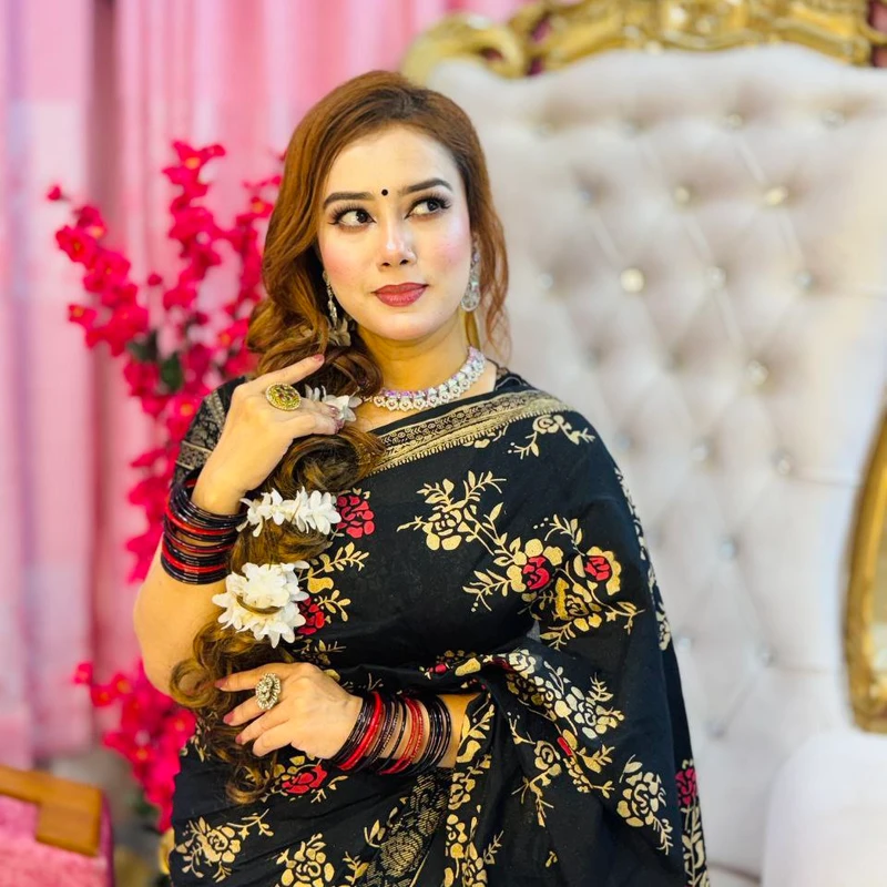 💧প্রিমিয়াম ধুপিয়ান শাড়ী + ব্লাউজ পিছ (কোড- 251)💧