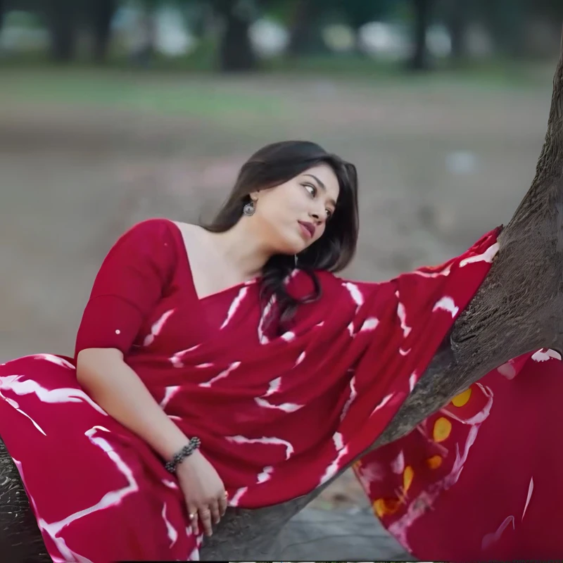 💧প্রিমিয়াম হাফসিল্ক শাড়ী + ব্লাউজ পিছ (কোড- 501)💧