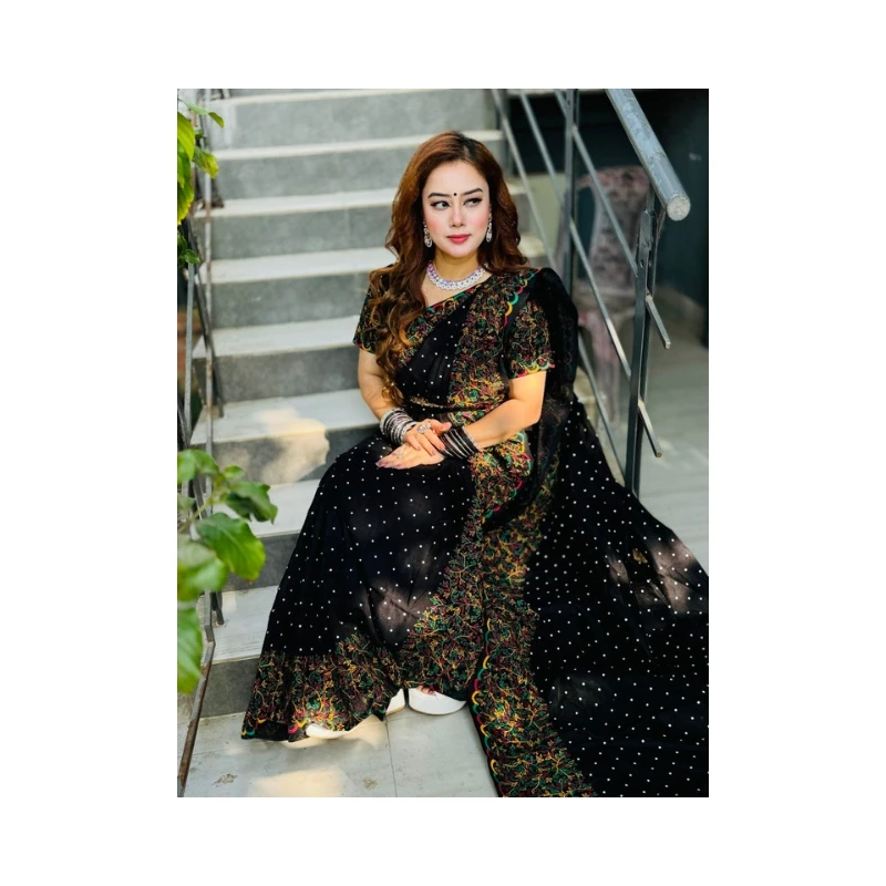 প্রিমিয়াম ধুপিয়ান সিল্ক শাড়ী + ব্লাউজ পিছ (কোড- 218)