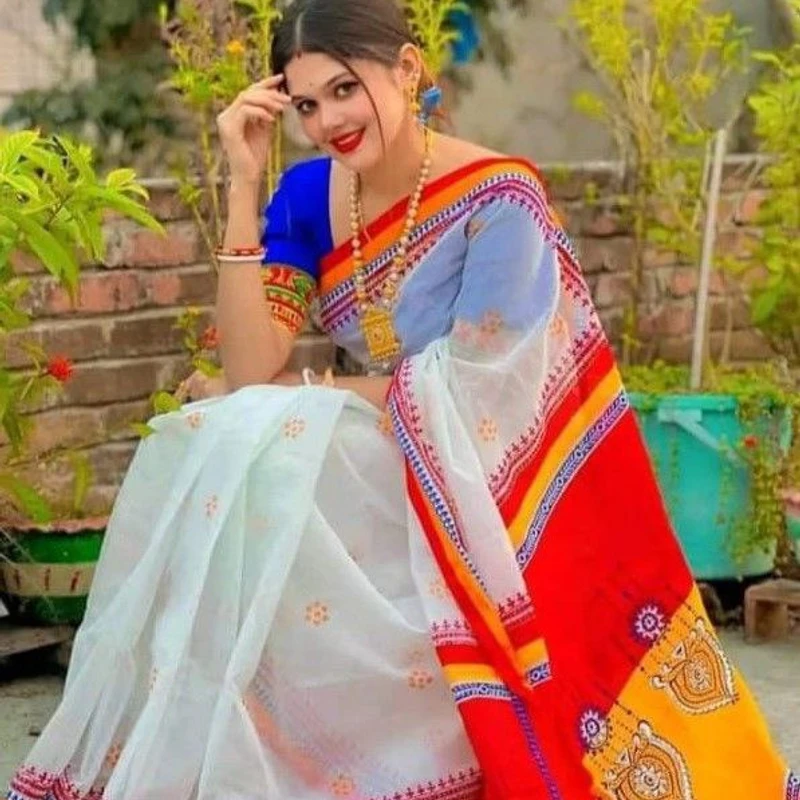 💧প্রিমিয়াম হাফসিল্ক শাড়ী + ব্লাউজ পিছ (কোড- 239)💧