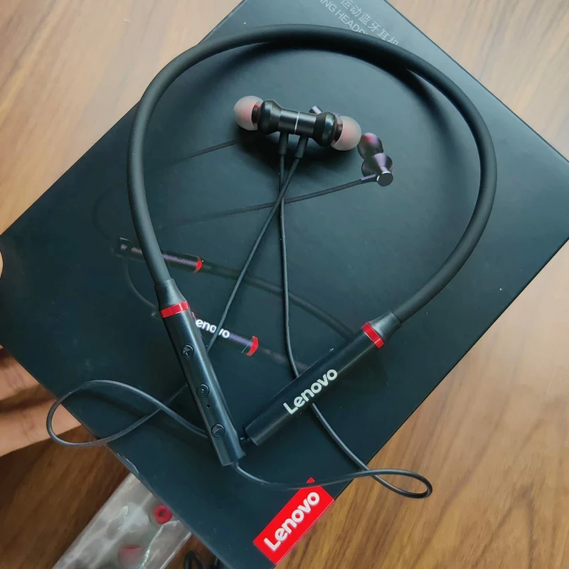 Lenovo HE05 Bluetooth Neckband- Black