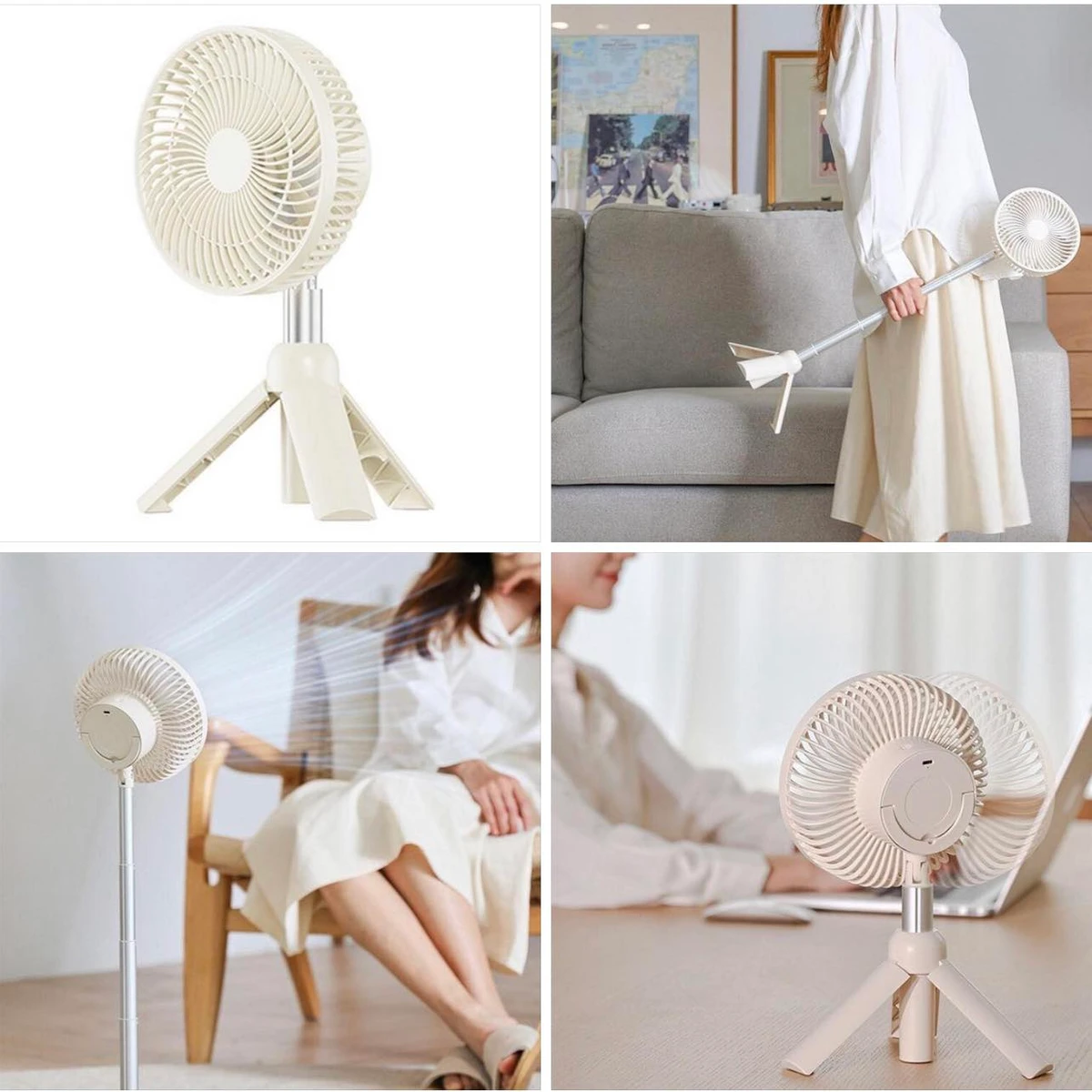 AZEADA P Multipurpose Summer Cooler Desktop Fan with Tripod Stand 4000mah strong battery - Image 1