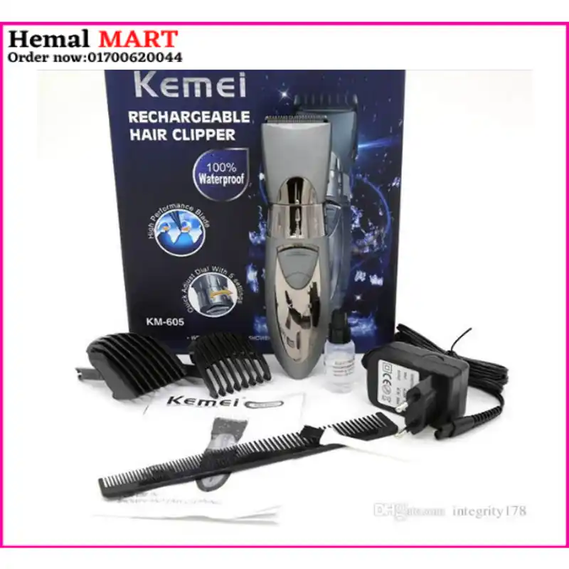 Kemei KM-605 Rechargeable Hair Trimmer - Image 1