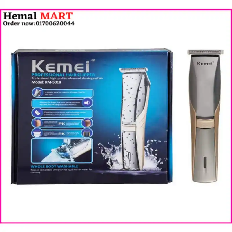 Kemei KM-5018 Electric Rechargeable Hair Clipper - Image 1