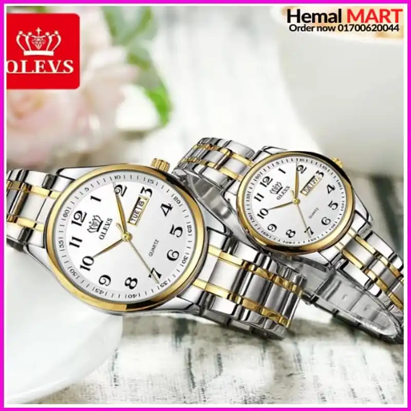 Olevs Watch Men Fashion Sports Quartz Full Steel Gold Business Mens Watches