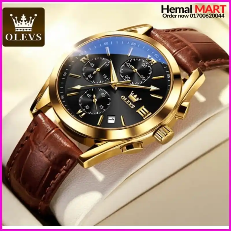 Olevs Watch Men Fashion Sports Quartz Full Steel Gold Business Mens Watches