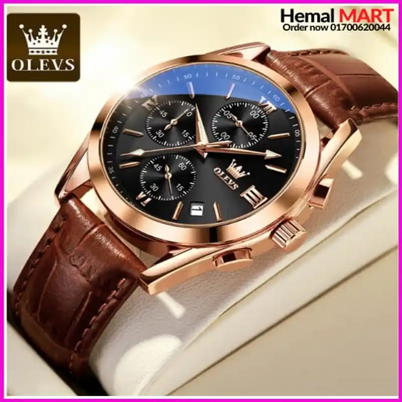 Olevs Watch Men Fashion Sports Quartz Full Steel Gold Business Mens Watches