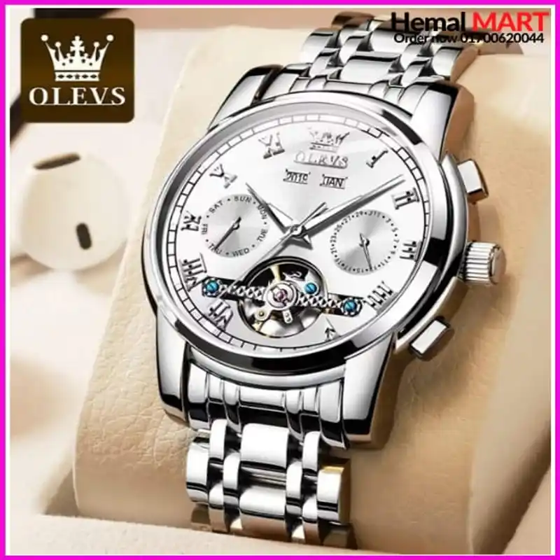 Olevs Watch Men Fashion Sports Quartz Full Steel Gold Business Mens Watches - Image 3