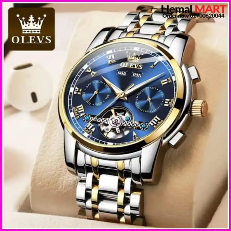 Olevs Watch Men Fashion Sports Quartz Full Steel Gold Business Mens Watches - Image 4