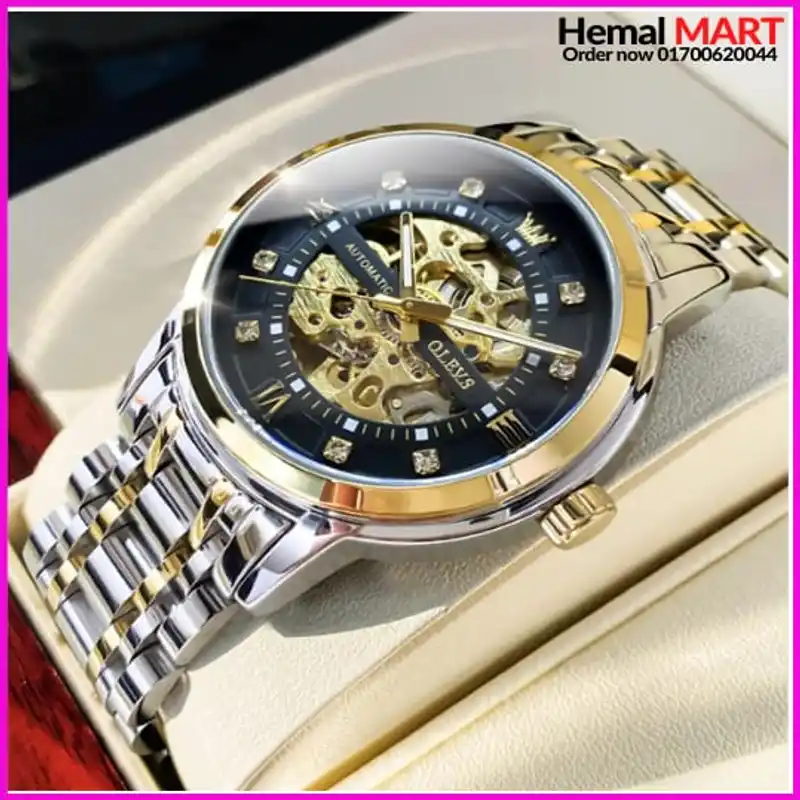 Olevs Watch Men Fashion Sports Quartz Full Steel Gold Business Mens Watches