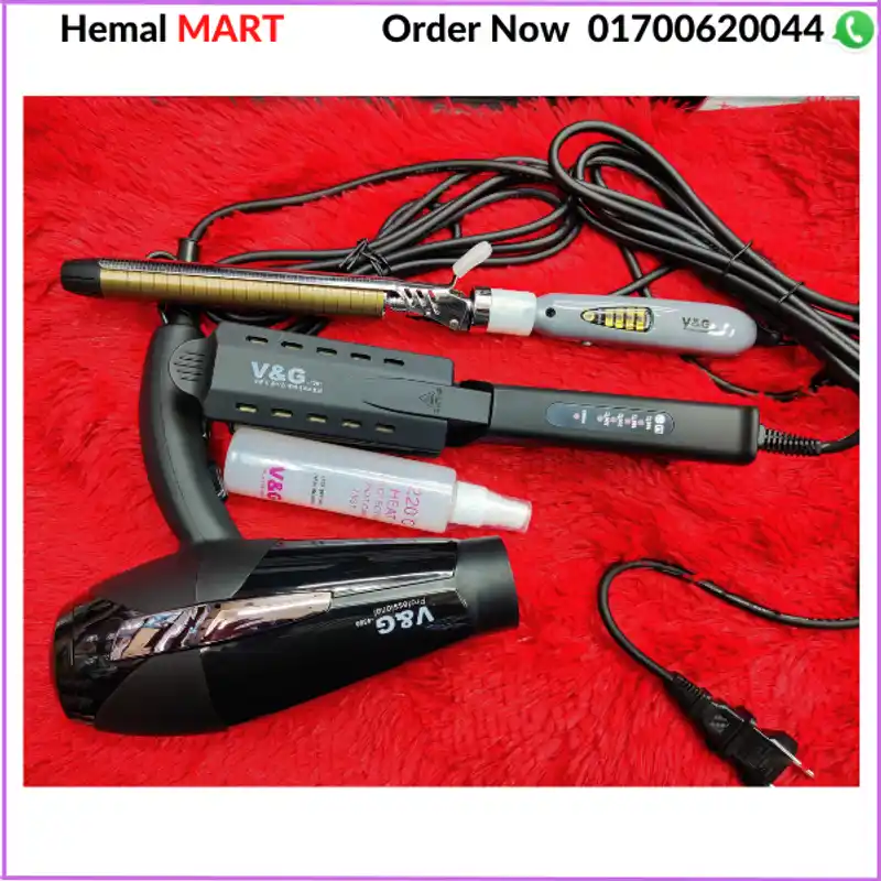 HAIR STRAIGHTENER,HAIR CURLER, HAIR DRYER & HAIR CRIMPE COMBO