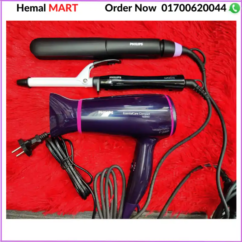 সেরা কম্বো এটি ।philips keraShine straightener,philips curler,Philips Hair Dryer একসাথে কম্বো কিনুন।