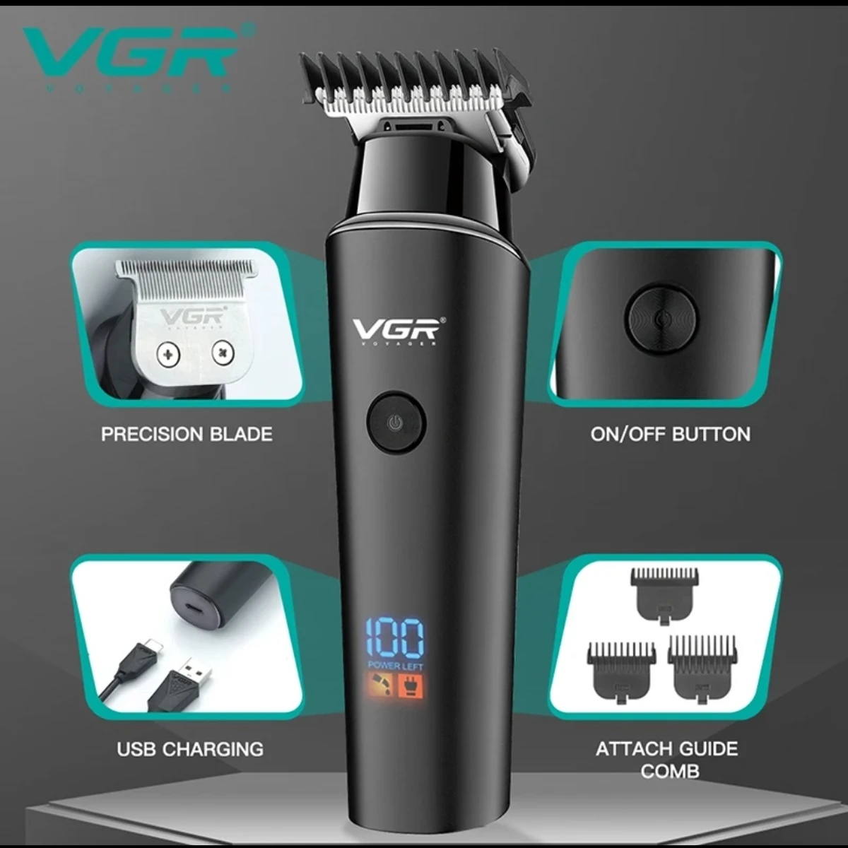 VGR V937 Professional Rechargeable Hair Trimmer - Image 4