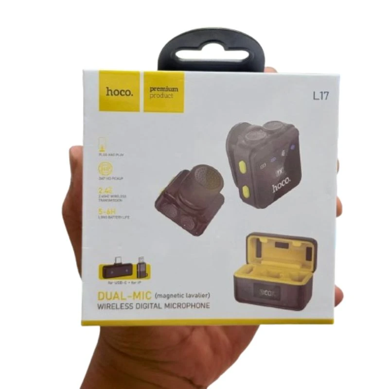 Hoco L17 Wireless Lavalier Lapel Microphone - Image 3