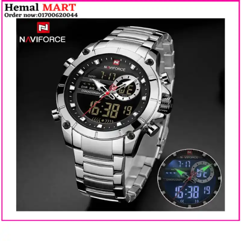 NAVIFORCE NF9163 - Fashion Military Dual-Time Watch - Image 1