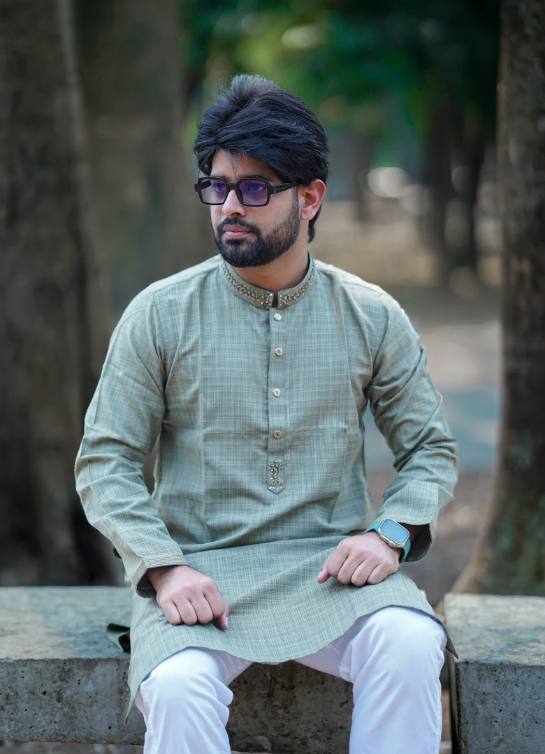 Indian Cotton Gorgeous Karchupi Panjabi - Image 3