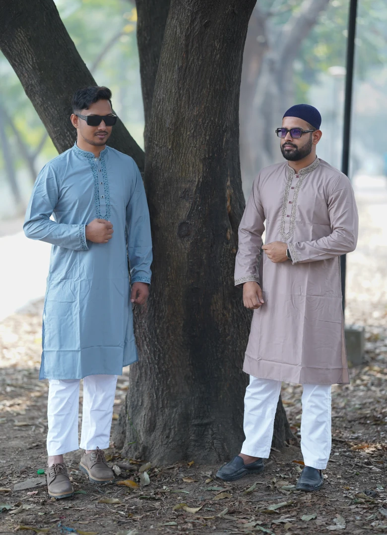 Pakistani Embroidered Exclusive Cotton Punjabi - Image 4