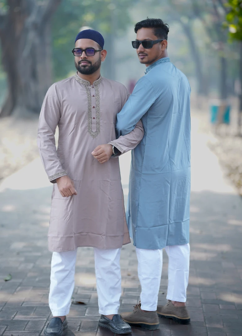 Pakistani Embroidered Exclusive Cotton Punjabi - Image 9