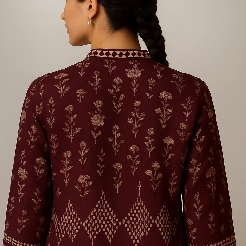 Cotton Three-Piece with 5-Haat Orna - Image 8