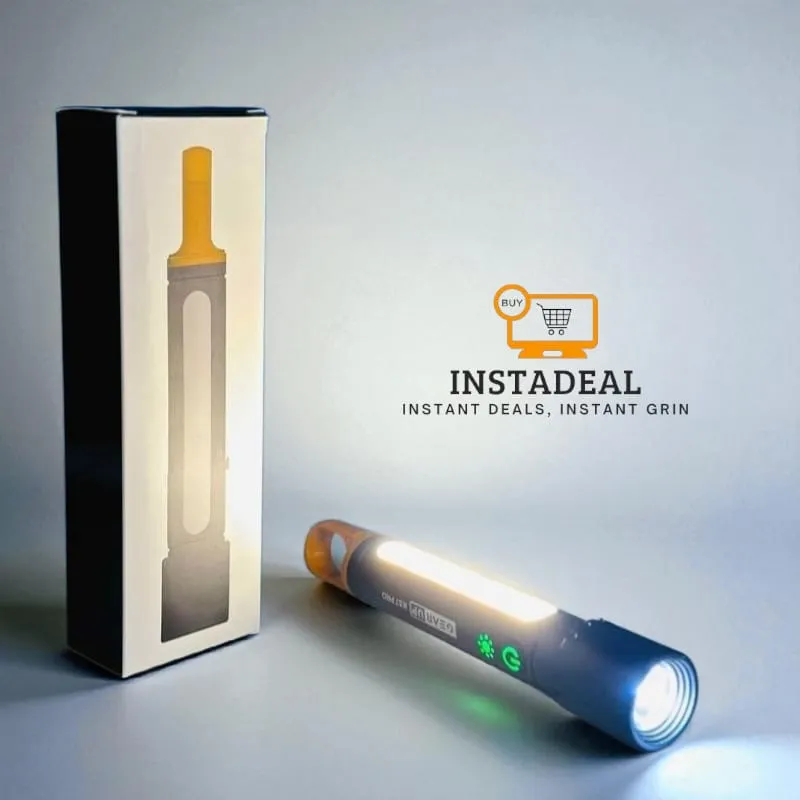 GearUP K57 PRO Rechargeable High Power Flashlight + Large COB Light with 5000mAh Lithium Battery