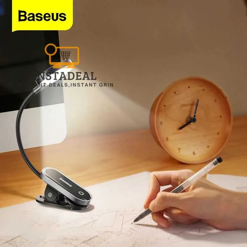 Baseus Mini Clip Lamp for Book Reading, Aquarium, Laptop Keybaord Light- Rechargeable, Portable and useful (DGRAD-0G )