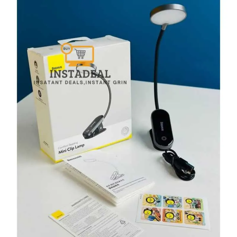 Baseus Mini Clip Lamp for Book Reading, Aquarium, Laptop Keybaord Light- Rechargeable, Portable and useful (DGRAD-0G )