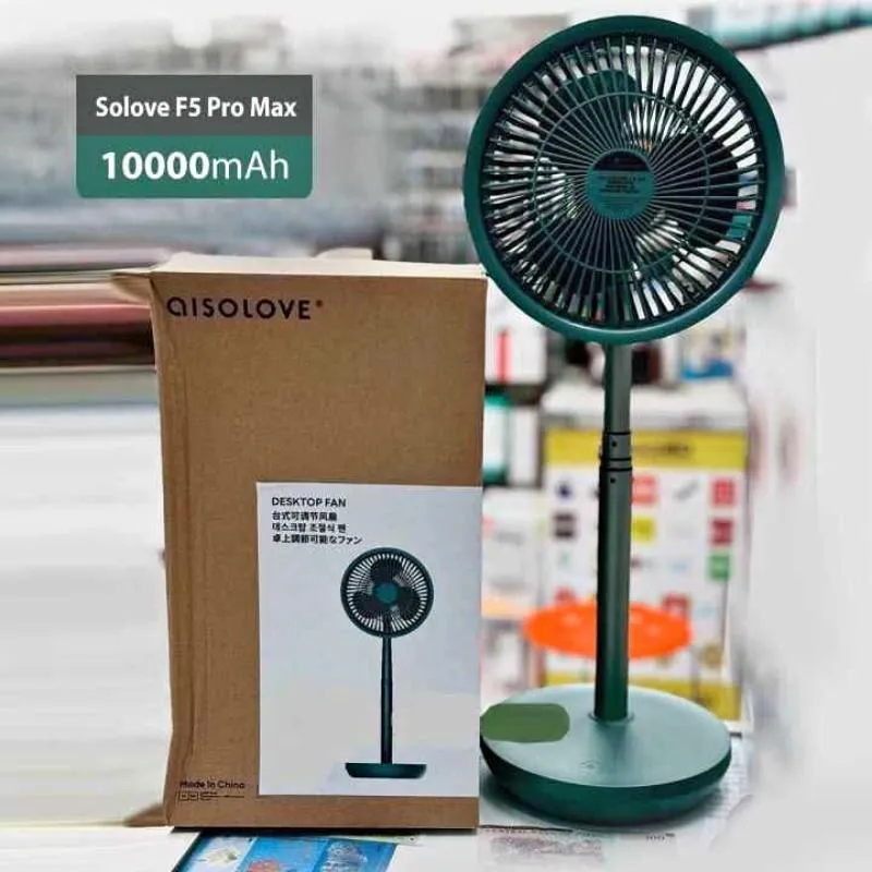 Xiaomi AISOLOVE F5 Pro Max (10,000mAh Battery) Rechargeable Fan – Green Color - Image 3