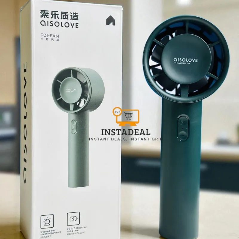 Xiaomi AISOLOVE F01 Handheld Turbo Fan (2000mAh Battery) – Green Color