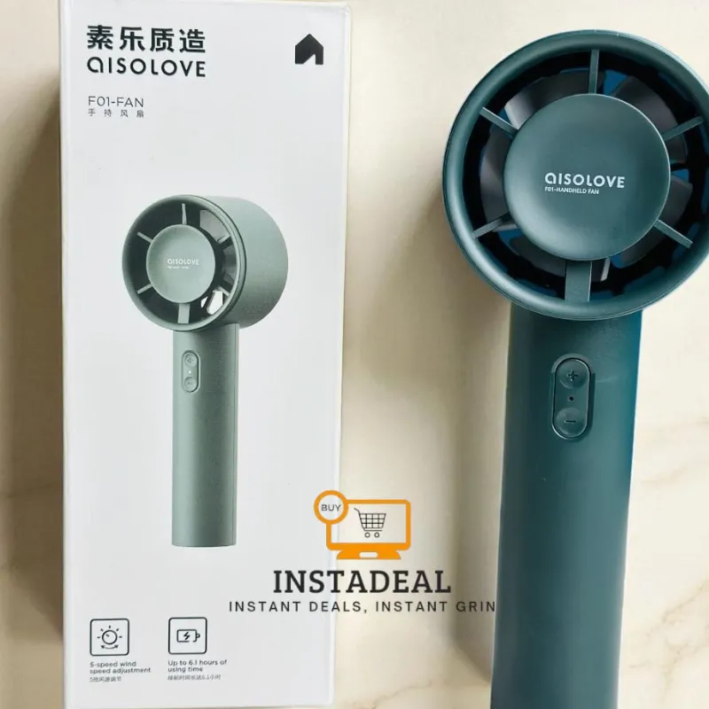 Xiaomi AISOLOVE F01 Handheld Turbo Fan (2000mAh Battery) – Green Color - Image 6
