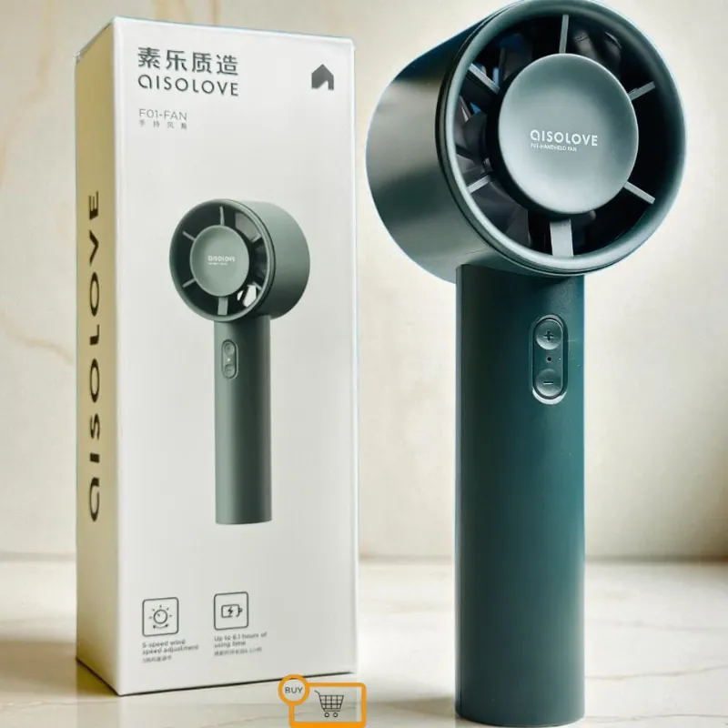 Xiaomi AISOLOVE F01 Handheld Turbo Fan (2000mAh Battery) – Green Color - Image 7