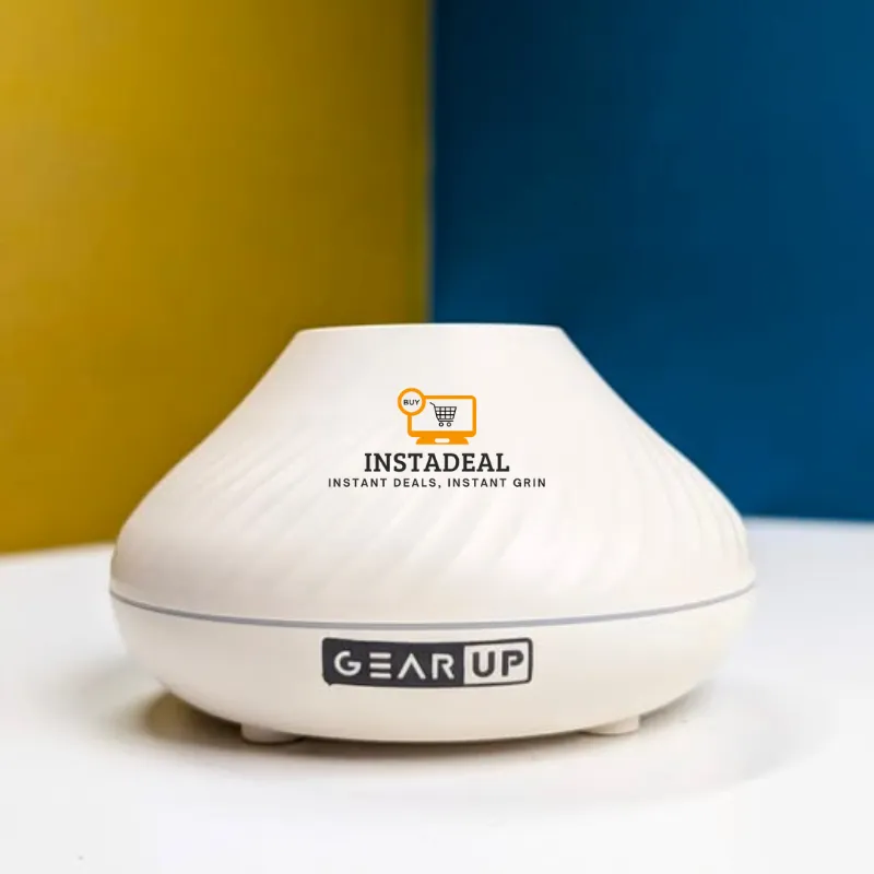 GearUP DQ705 Volcanic Flame Mini Humidifier With Color Night Light- White - Image 5