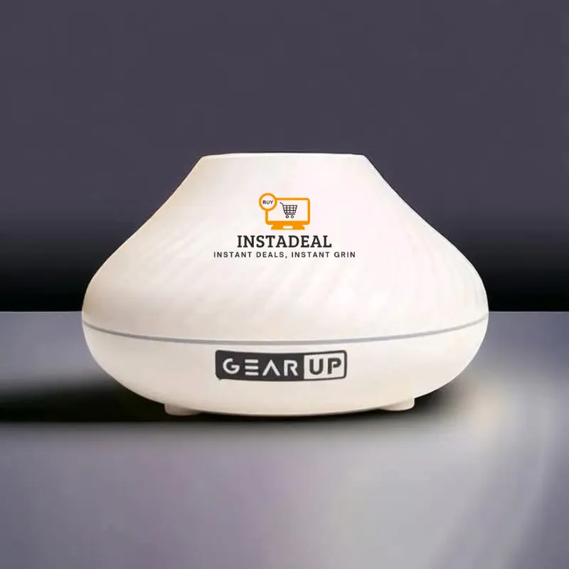 GearUP DQ705 Volcanic Flame Mini Humidifier With Color Night Light- White - Image 6