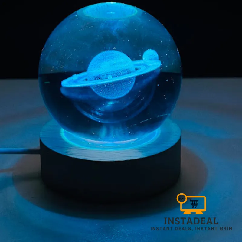 3D Crystal Ball – Saturn (7 Color Base) - Image 3