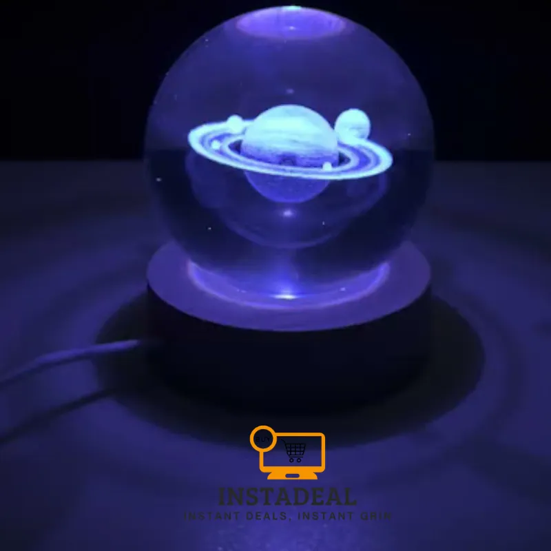 3D Crystal Ball – Saturn (7 Color Base) - Image 4