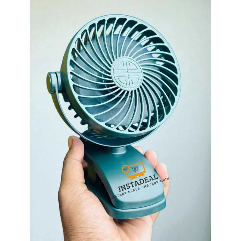 P8 USB Small Handheld Rechargeable Clip Fan – Green Color