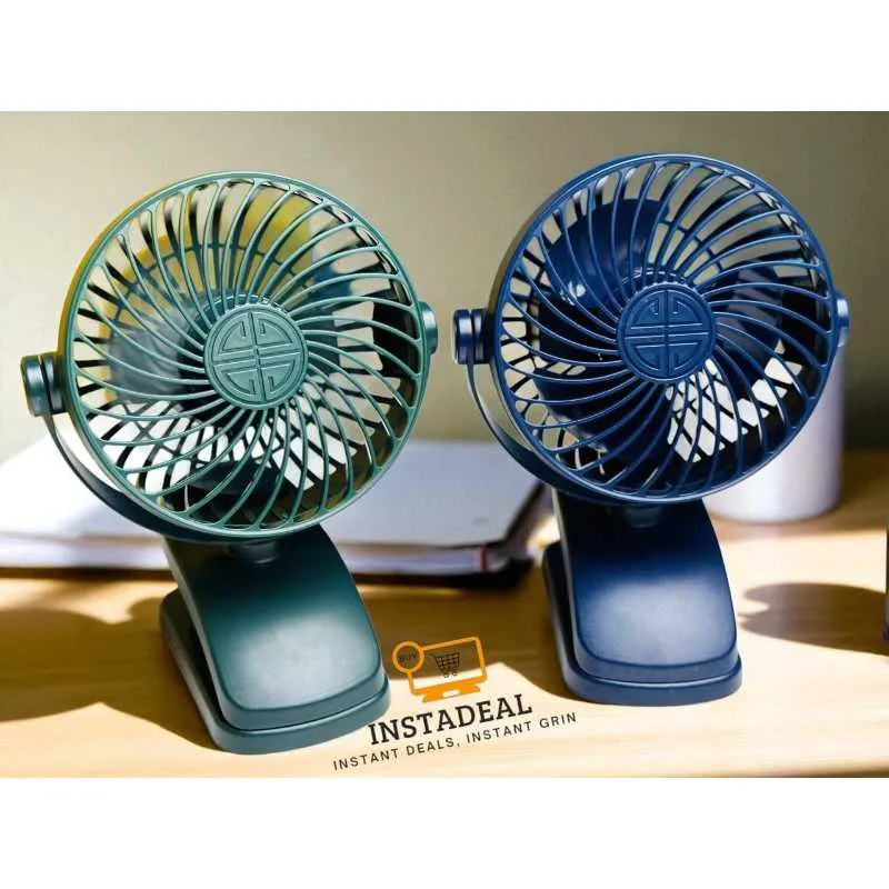 P8 USB Small Handheld Rechargeable Clip Fan – Green Color - Image 3